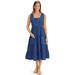 Easy Sleeveless Tiered Dress-Womens-X-Large-Navy