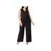 VINCE CAMUTO Womens Navy Draw String V Neck Wide Leg Jumpsuit Size 2X