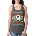 Harambe R.I.P RIP Ugly Christmas Sweater Ladies Racerback Tank Top, Dark Grey, Medium