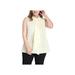 Unique Bargains Women's Plus Size Hidden Placket Ruffle Front Sleeveless Shirt