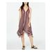 MICHAEL KORS Womens Purple Printed Sleeveless V Neck Layered Dress Size L