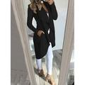 Autumn and winter popular large lapel slim fitting medium long windbreaker jacket for women black XXXL