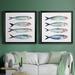 Dovecove Sardine Team I Sardine Team I - 2 Piece Picture Frame Set on Canvas Canvas, Solid Wood in Blue | 26.5 H x 53 W x 1.5 D in | Wayfair