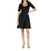 24/7 Comfort Apparel Women's A Line Knee Length Dress with Elbow Length Sleeves