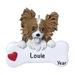 The Holiday Aisle® Papillion Personalized Hanging Figurine Ornament Plastic in Brown/White | 3.25 H x 3.5 W x 0.5 D in | Wayfair
