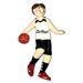 The Holiday Aisle® Basketball Boy Hanging Figurine Ornament Plastic in Black/Brown | 4 H x 2.25 W x 0.5 D in | Wayfair