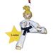 The Holiday Aisle® Karate Girl Blonde Hanging Figurine Ornament Plastic in White/Yellow | 4.5 H x 3.75 W x 0.5 D in | Wayfair