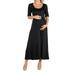 24seven Comfort Apparel Casual Maternity Maxi Dress With Sleeves,M013680Made In The USA Made In The USA