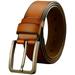 Men's Jean Belt Classic Metal Buckle Handcrafted Genuine Leather Belt