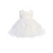 White Illusion Neckline Lace Peplum Flower Girl Dress Baby Girls