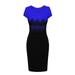 Women Girls Short Sleeve Bodycon Dress Cocktail Party Mini Dress Blue XL