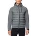 32 Degrees Heat Men's Mixed Media Jacket, Water Resistant, Stretch Comfort, Lightweight Warmth (Steel, Large)