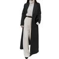 VONDA Women Long Sleeve Lapel Casual Long Trench Wear Coats Peacoats