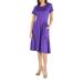 24/7 Comfort Apparel Women's Midi Dress with Short Sleeves and Pocket Detail