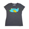 Inktastic Blue Airplane Adult Women's T-Shirt Female Charcoal XL