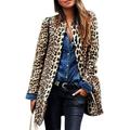 FANTADOOL jacket fashion women's winter autumn coat warm sexy leopard long-sleeved loose temperament casual long coat