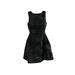 Cece Womens Black Sleeveless Texture Stripe Fit & Flare Dress 14