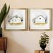 August Grove® White Barn Watercolor I White Barn I - 2 Piece Picture Frame Painting Print Set on Canvas Paper, Solid Wood in Black | Wayfair
