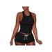 2 Piece Short Workout Sets for Women Racerback Sport Tank Textured Butt Lifting Shorts with Drawstring Active Tracksuits