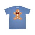 Inktastic Cute Gingerbread Man with Red Plaid Bowtie Adult T-Shirt Male Columbia Blue XXL