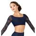 adult lace long sleeve dance crop top