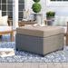 Lark Manor™ Andrick Outdoor Ottoman w/ Cushion Wicker/Rattan in Gray | 12.75 H x 27.75 W x 27.75 D in | Wayfair FA25CCBCDAF145AB9D9C502E4F4B6183