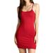 Women & Juniors Solid Plain Spaghetti Strap Camisole Mini Dress Tank Top