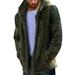 Wsevypo Mens Fuzzy Sherpa Fleece Hoodie Lightweight Jacket Open Front Cardigans Coat with Pockets