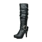 Dream Pairs Women Soft Faux Fur Lining Knee High High Platform Heel Winter Boots Paris Black/Pu Size 7.5
