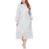 Miss Elaine Womens Plus Size Floral-Print Robe