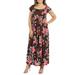 Womenâ€™s Plus Size Cap Sleeve Empire Waist Pleated Maxi Dress