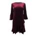 Lauren by Ralph Lauren Women's Ruffle-Trim Velvet Dress