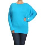 Women's PLUS Trendy Style Long Sleeves Solid Top