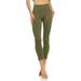 YDX juniors athleisure Cute Yoga Pants high-Rise Gym Leggings Bottoms only Solid Olive Tall Size Large