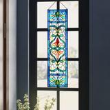 Astoria Grand Lani 36" Vertical Victorian Stained Glass Window Panel in Red | 36 H x 9.5 W x 0.25 D in | Wayfair 15D67302A160446F930BBF382C68587C