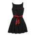 Ralph Lauren Polo Girls' Fit and Flare Sateen Party Dress, Black, 10