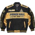 Big Boy Prince Hall Mason Divine S7 Mens Twill Racing Jacket [Black - 4XL]