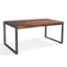 Loon Peak® Almodovar Loon Peak Solid Mango Wood Trestle Dining Table Wood/Metal in Black/Brown/Gray | 30 H x 71.75 W x 35.5 D in | Wayfair