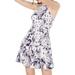 A-Line Dress White Large Junior Floral-Print L