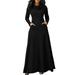 Avamo Women Turtleneck Casual Dress Long Sleeve Heaps Collar Oversize Maxi Dress with Pocket Leisure Cozy Smock Hem Dresses Outdoor Wear Soft and Warm