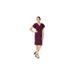 RALPH LAUREN Womens Burgundy Short Sleeve V Neck Above The Knee Sheath Wear To Work Dress Size 0