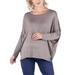 24seven Comfort Apparel Oversized Long Sleeve Maternity Dolman Top, M011219, Made in USA