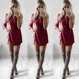 Women's Blouse Shirt Dress Fashion Casual Loose Long Sleeve Blouse Tops Casual Blouse Dress