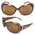 Urban Shield Fashion Sunglasses Brown Leopard Frame Enchanted with Rhinestone Brown Lenses for Women