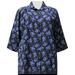 A Personal Touch Women's Plus Size 3/4 Sleeve Button-Front Print Blouse - Purple Breck 2X