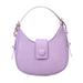 Chinatera Alligator PU Crossbody Bag Women Crescent Solid Shoulder Handbag (Purple)