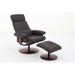 George Oliver Morpeth 33.07" Wide Faux Leather Manual Swivel Ergonomic Recliner w/ Ottoman Faux Leather/Stain Resistant in Brown | Wayfair