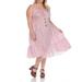 Simply Couture Women's Plus Size Sleeveless Button Front Smocked Tiered Midi Dress