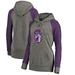 James Madison Dukes Fanatics Branded Women's Primary Logo Tri-Blend Raglan Pullover Hoodie - Heathered Gray