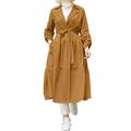 ZANZEA Open Front Cupcake Coat Women Muslim Belted Collared Plain Outwear